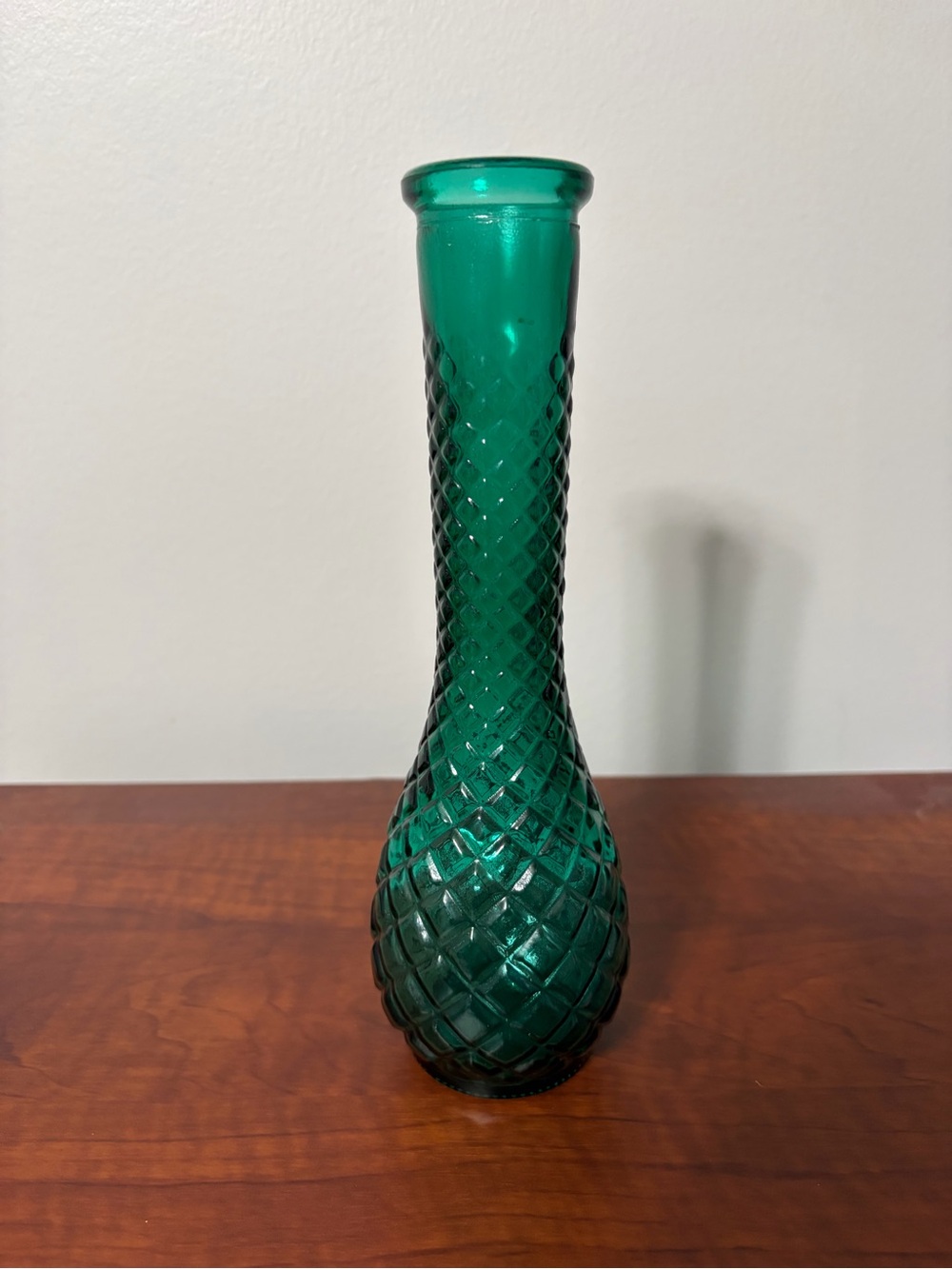 Green Textured Glass Bud Vase
